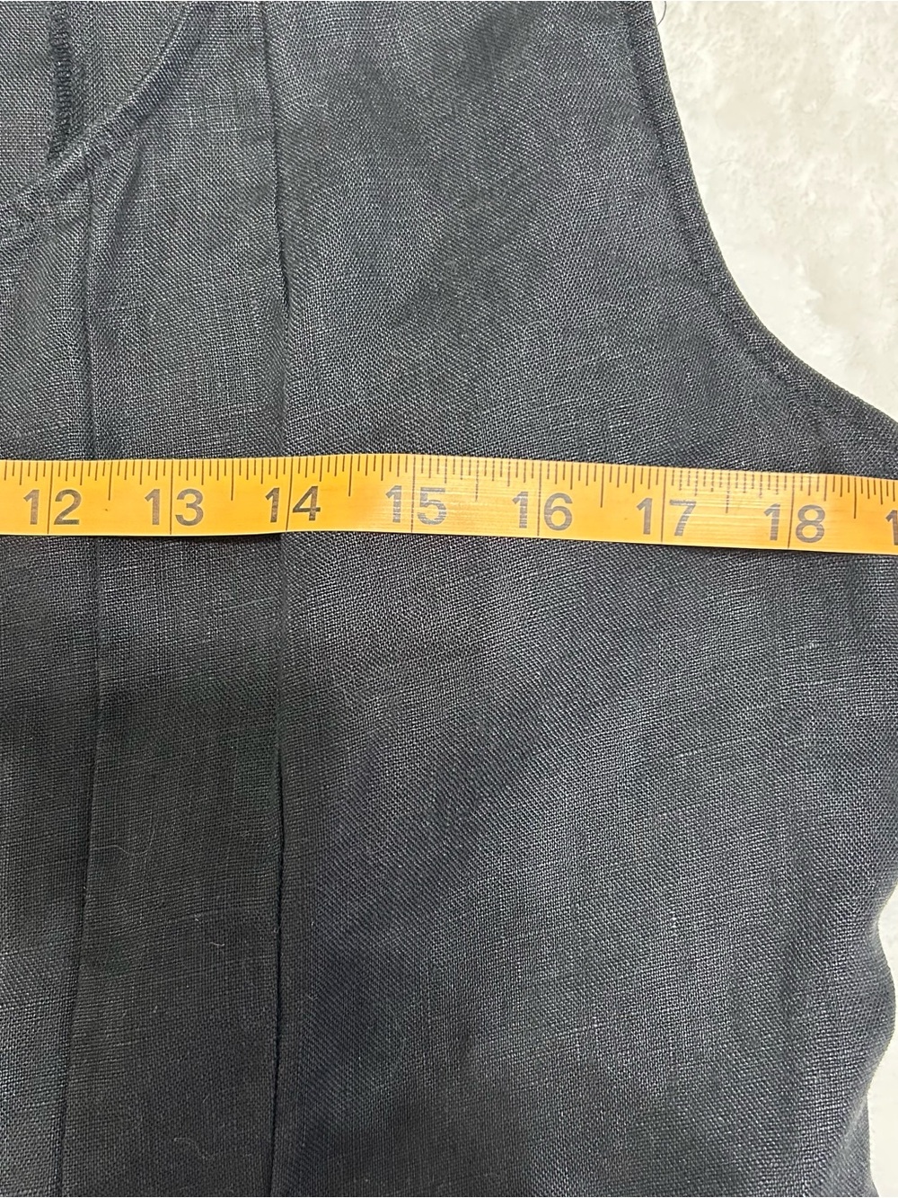 Weekend Choices Black 100% Linen Sleeveless Tank Shift Dress Side Zip Size Med - Picture 6 of 8